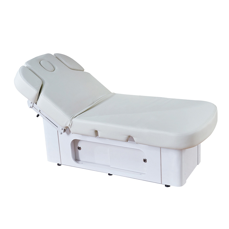 Spa Wellness Usa - เตียงนวดไฟฟ้าอเนกประสงค์ พร้อมลิ้นชักเก็บของขนาดใหญ่ สีขาวบริสุทธิ์ สำหรับสปาและร้านเสริมสวย