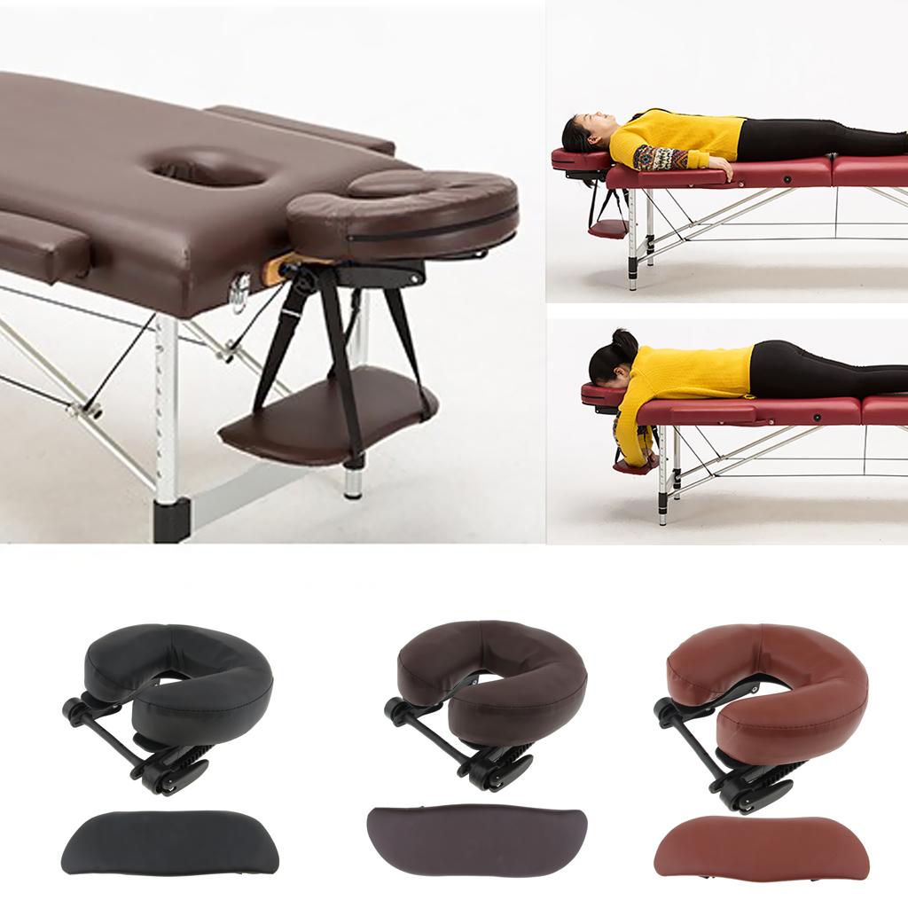 Spa Wellness Usa - หมอนรองศีรษะรูปตัว U สำหรับโต๊ะนวดปรับระดับได้ พร้อมที่รองแขน สำหรับสปาเพื่อสุขภาพ